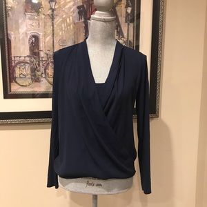WHBM Navy Color Blouse